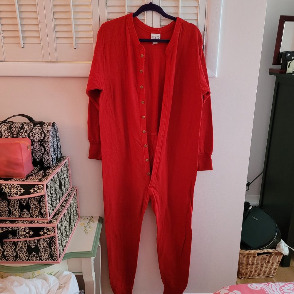 Original Vintage Men's Duofold Union Suit Euc Red… Gem